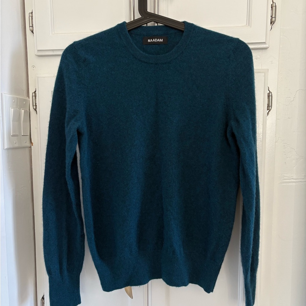 NAADAM Teal Blue Green Crewneck Cashmere Sweater XS
